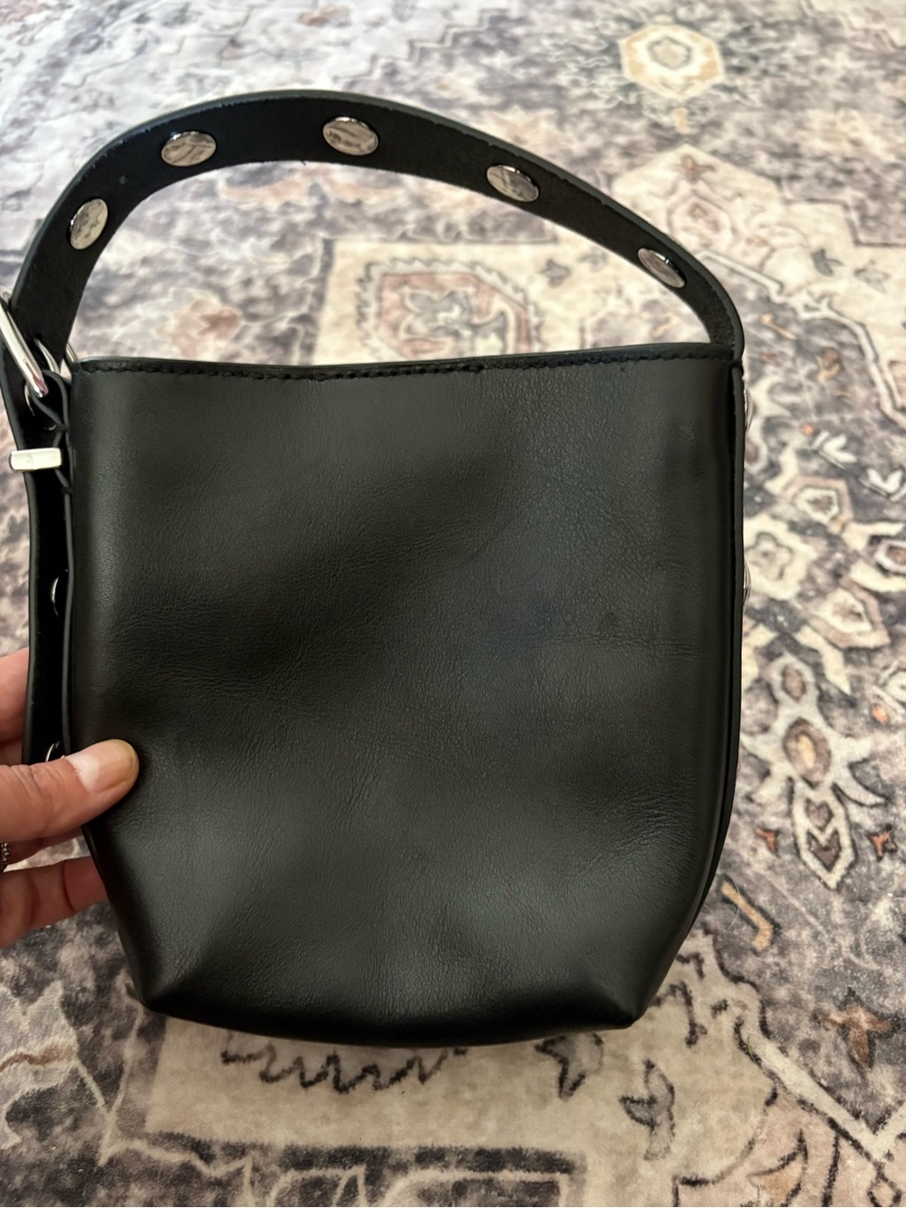 Madewell Black Mini Shoulder Bag with Studded Strap